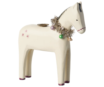 Wooden Horse Candle Holder