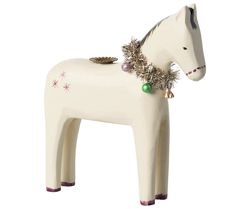 Wooden Horse Candle Holder