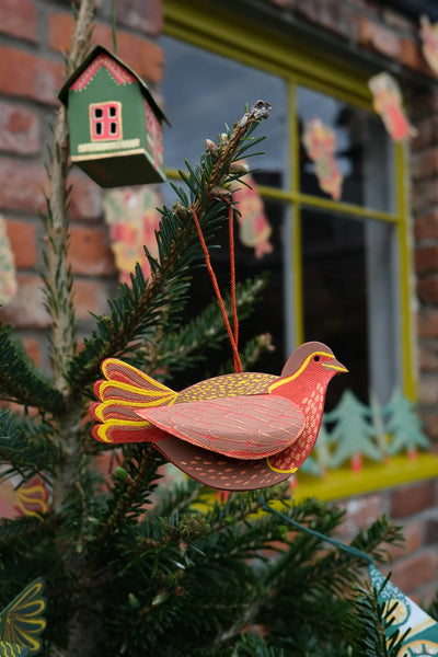 Screen Printed Robin Ornament