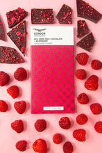 Load image into Gallery viewer, 66% Dark Milk Chocolate + Raspberry Bar