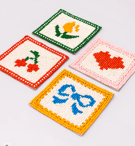 Quilt Beaded Coaster Set