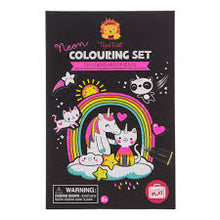 Load image into Gallery viewer, Tiger Tribe Unicorns and Friends Neon Colouring Set