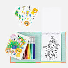 Load image into Gallery viewer, Tiger Tribe Zoo Colouring Set