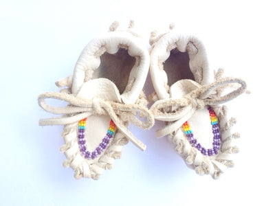 Rainbow Beaded Baby Moccasins - TREEHOUSE kid and craft